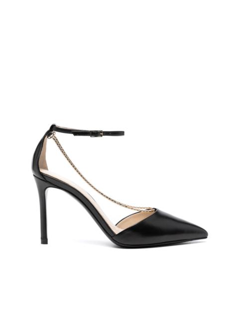 90mm pointed-toe leather pumps