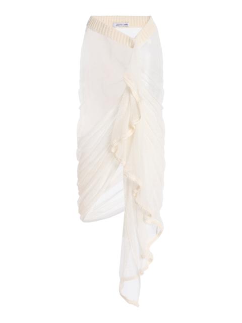 AISLING CAMPS Wave Cotton-Blend Skirt ivory