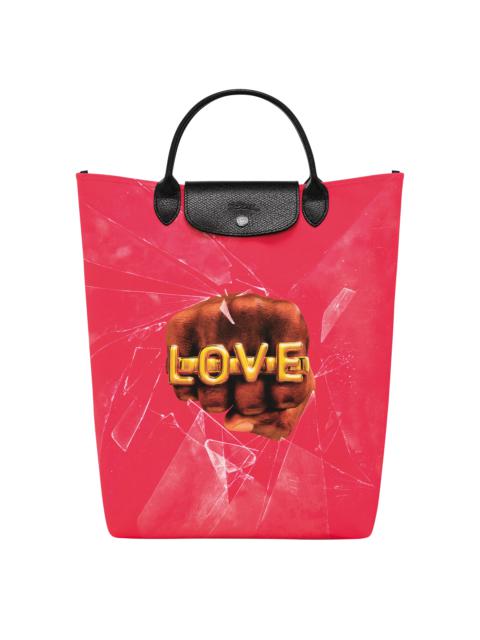 Longchamp Longchamp x ToiletPaper M Tote bag Red - Canvas