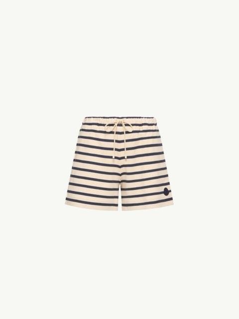 Moncler Striped Cotton Shorts