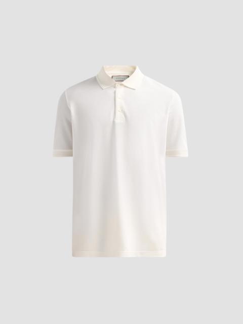 Canali Men's Cotton Piqué Polo Shirt - White