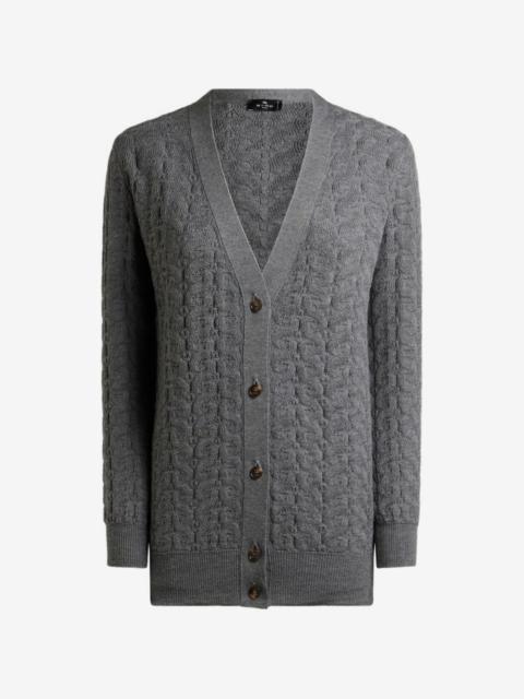 Etro wool cardigan with Paisley detailing