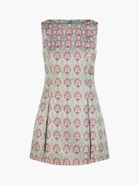 Hill House Home The Shayla Dress - Baroque Diamond Block Berry/Green