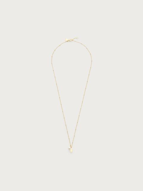 J.CREW 18k gold vermeil freshwater pearl charm necklace