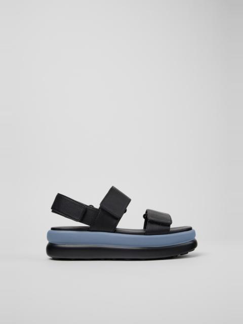 CAMPER Pelotas Flota Up Black Leather Sandals for Women.