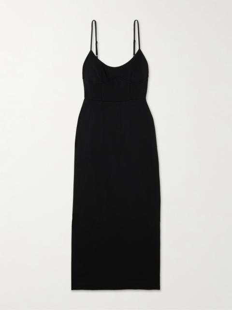 LESET Rio Corset Stretch-ponte Midi Dress