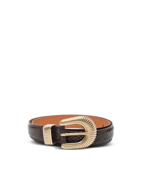 Sandro python-skin buckled belt