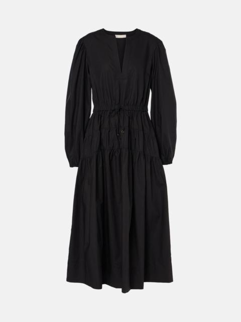 Aurelie pleated cotton midi dress