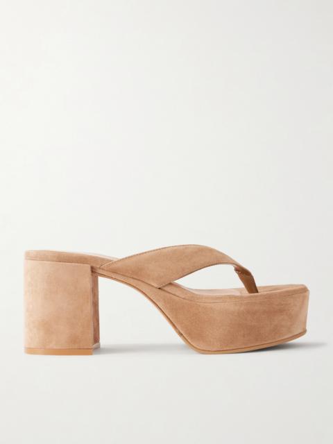 Gianvito Rossi 35 Suede Platform Thong Sandals