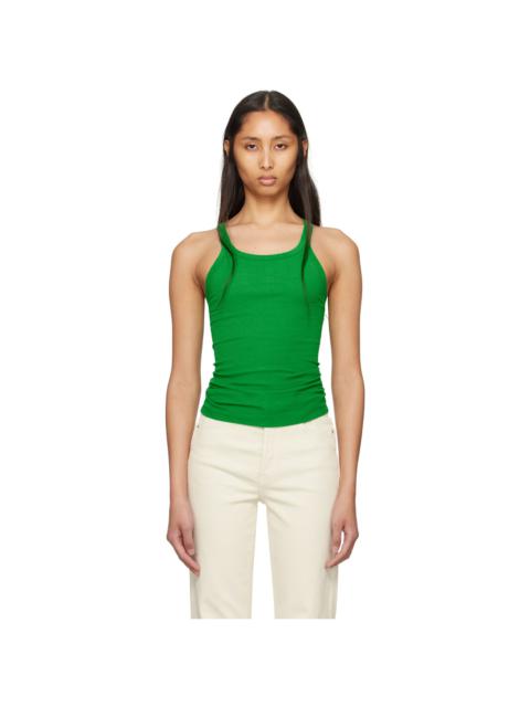 RE/DONE Green Hanes Edition Ribbed Tank Top