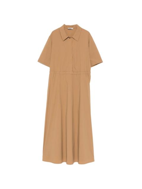 Herno collared gathered midi dress