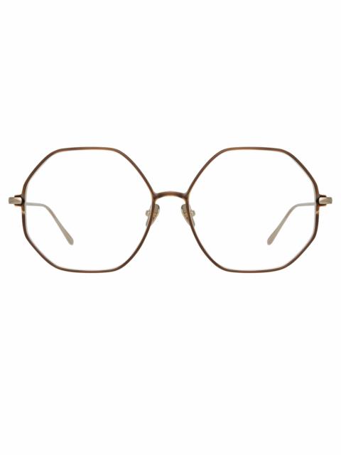 LEIF OVERSIZED OPTICAL FRAME IN LIGHT GOLD AND BROWN