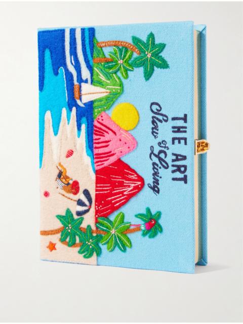 Olympia Le-Tan + Mlle Mouns The Art Of Slow Living Embroidered Appliquéd Canvas Clutch