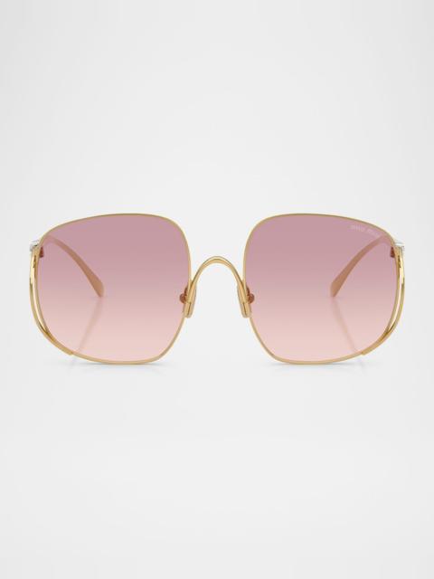 Miu Miu MU A57S Metal Square Sunglasses