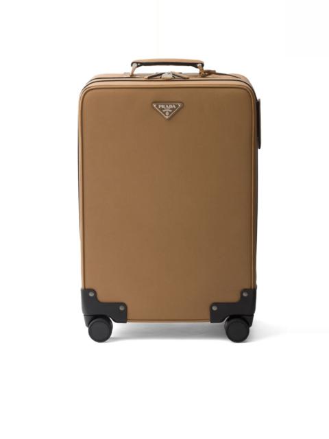 Prada triangle-logo leather suitcase