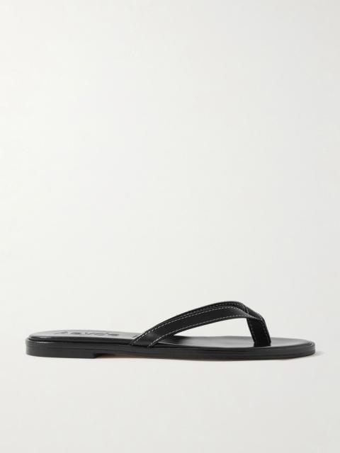 Aeyde Melody leather flip flops Black