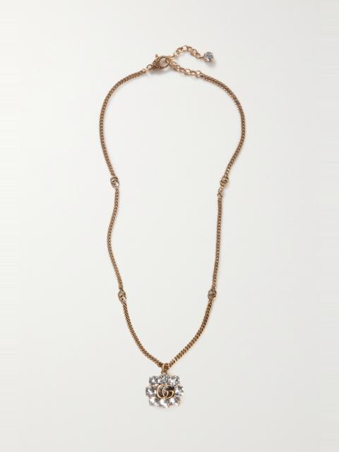 GUCCI GG Marmont gold-tone crystal neckalce