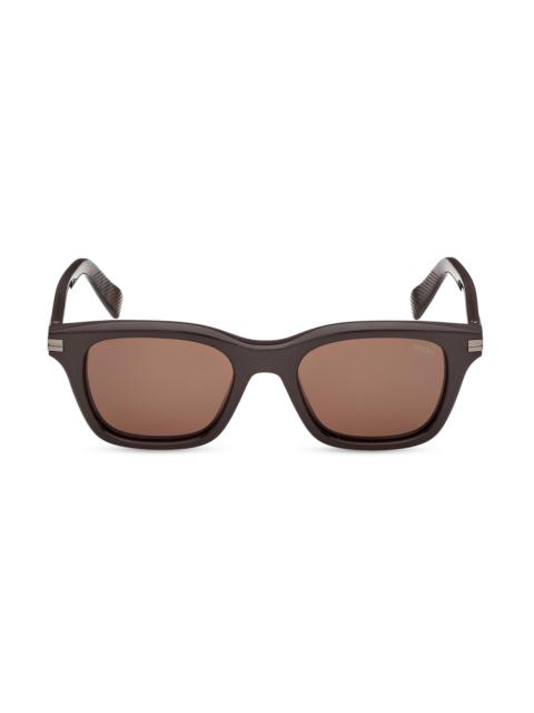 ZEGNA Men's 54MM Square Sunglasses - Brown