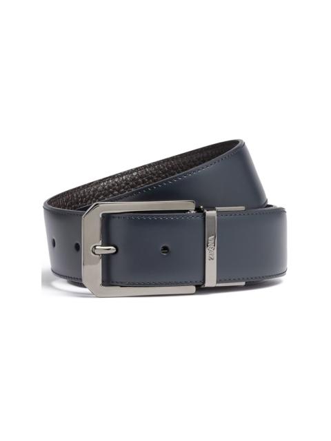 grained leather reversible belt