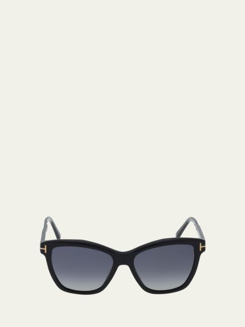 Polarized Acetate & Metal Cat-Eye Sunglasses