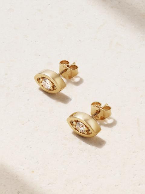 SYDNEY EVAN Evil Eye 14-karat gold diamond earrings Gold