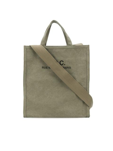 A.P.C. logo cotton tote bag