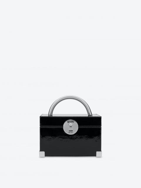 Moschino METAL CLOSURE PATENT LEATHER MINI BAG