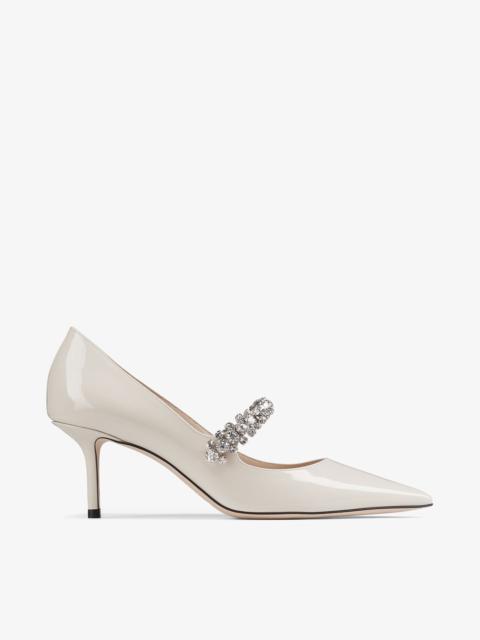 JIMMY CHOO Bing Pump 65
Linen Patent Leather Pumps with Crystals