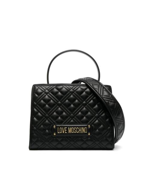 Moschino logo-lettering quilted tote bag