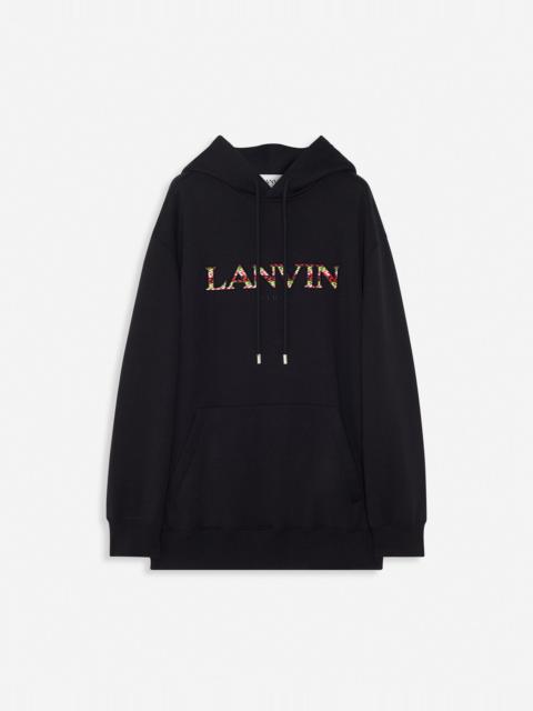 Lanvin OVERSIZED EMBROIDERED CURB HOODIE