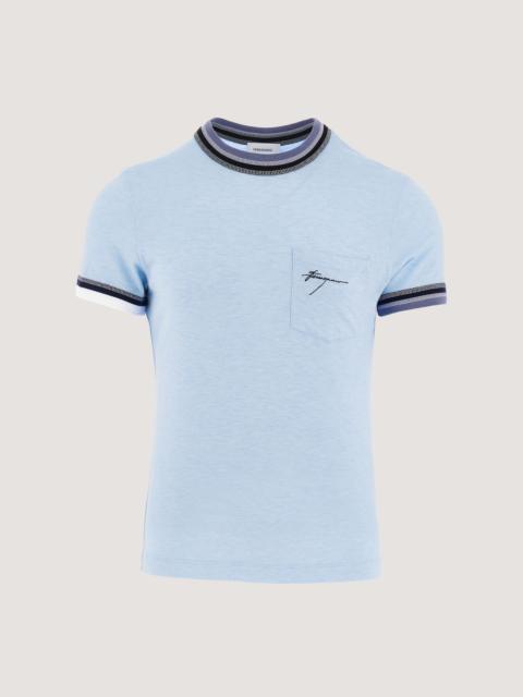 FERRAGAMO T-shirt with color block trims