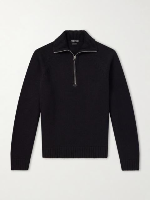 TOM FORD Wool and Cashmere-Blend Half-Zip Sweater