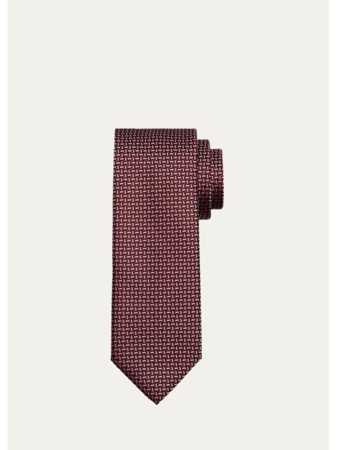 Brioni Men's Micro-Jacquard Silk Tie