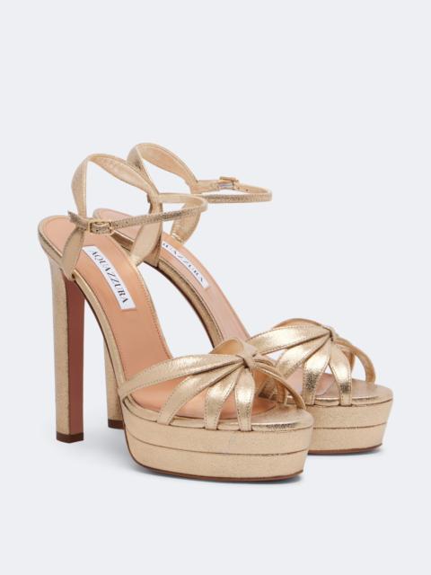 AQUAZZURA Soulmate metallic leather platform sandals