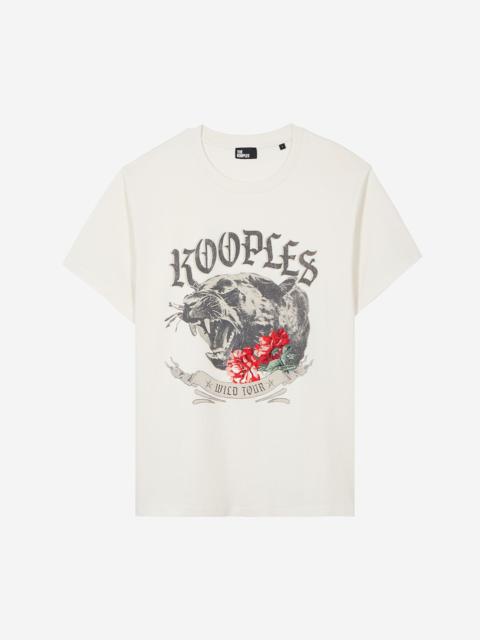 The Kooples T-SHIRT WITH ECRU SCREEN PRINT