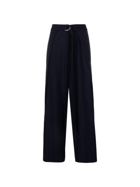 wide-leg layered-panels trousers