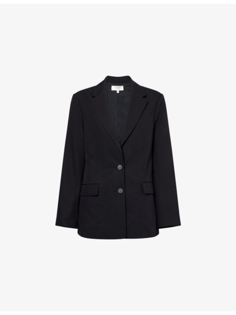 Vince Oversized Notched-Collar Woven Blazer
