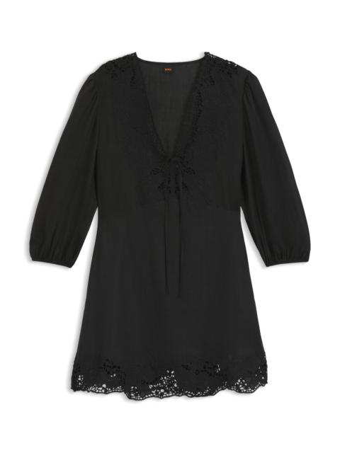 BOSS A-LINE DRESS WITH EMBROIDERED DETAILS