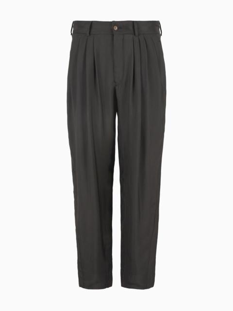 GIORGIO ARMANI Jacquard viscose darted trousers