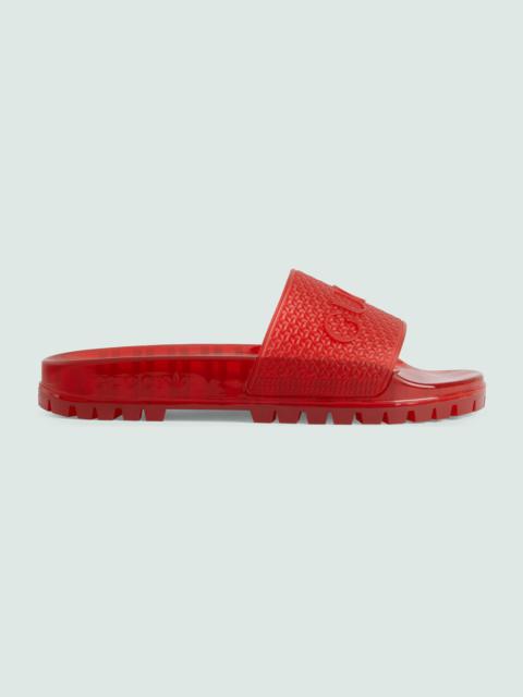 GUCCI adidas x Gucci men's rubber slide sandal