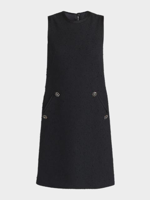 Dolce & Gabbana Crystal Embellished Sleeveless Boucle Dress