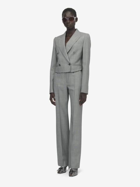 Alexander McQueen Grisaille Wool Tailored Trousers