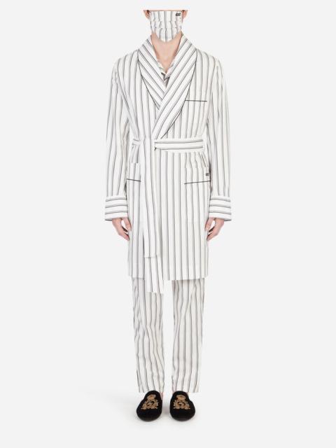 Dolce & Gabbana Double-stripe robe with matching face mask