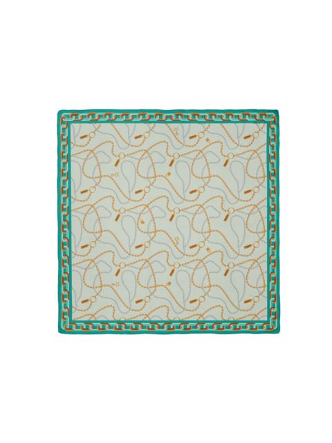 LePARMENTIER Heritage Chain and Pearls Silk Square Scarf