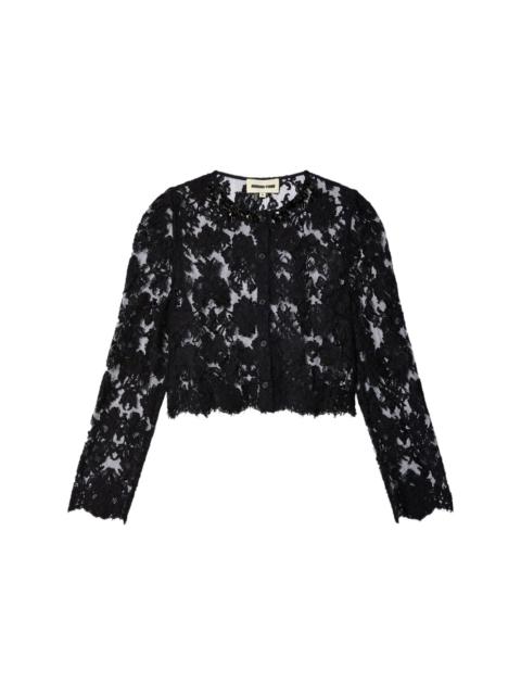 SHUSHU/TONG floral-lace button-front cardigan
