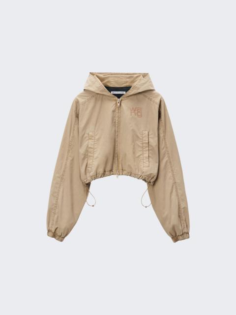 alexanderwang.t Logo Cropped Bomber Jacket Safari