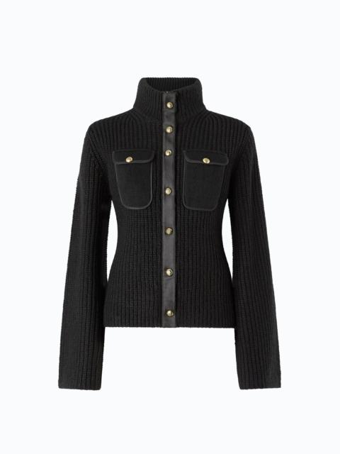 PINKO RIBBED CARDIGAN WITH POCKETS