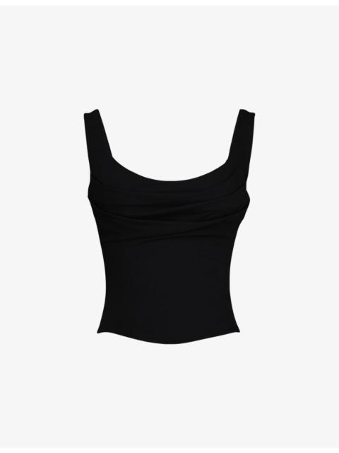 House of CB The Drape Neck Jersey Corset Top