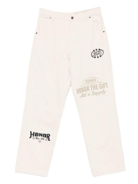HONOR THE GIFT logo-print trousers