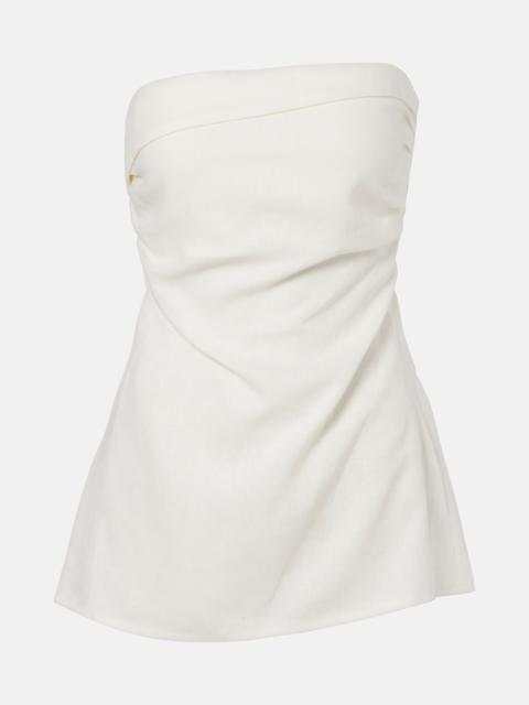 FAITHFULL Boe strapless linen top